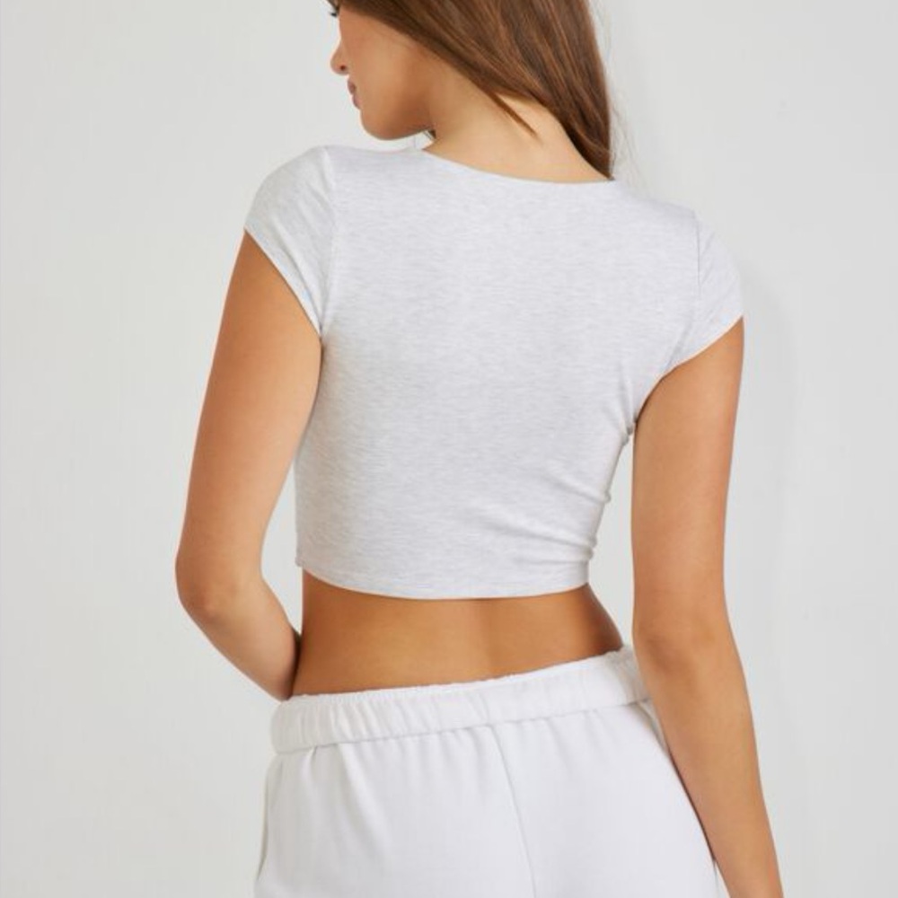 Garage Grey Ruched Crop Top - Picture 3 of 3